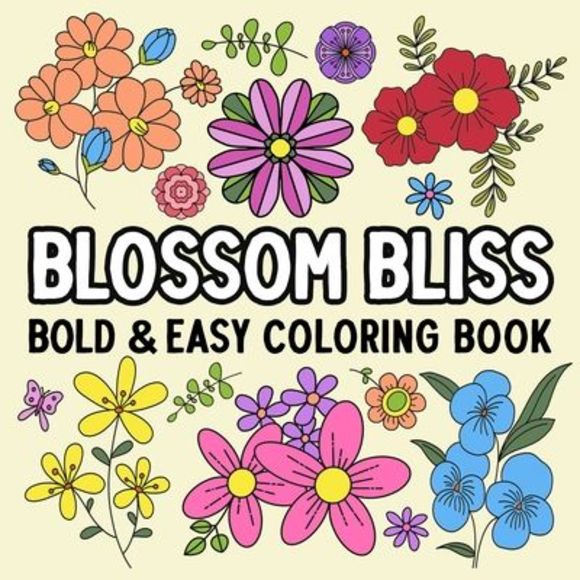 Blossom Bliss Bold and Easy Coloring Book -- Hue Coloring - Picture 1 of 1
